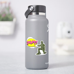 Green Army Man with a Mortar Die-Cut Stickers