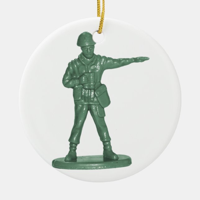 Green Army Men Ceramic Tree Decoration (Front)