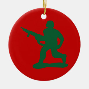Green Army Men Ceramic Tree Decoration