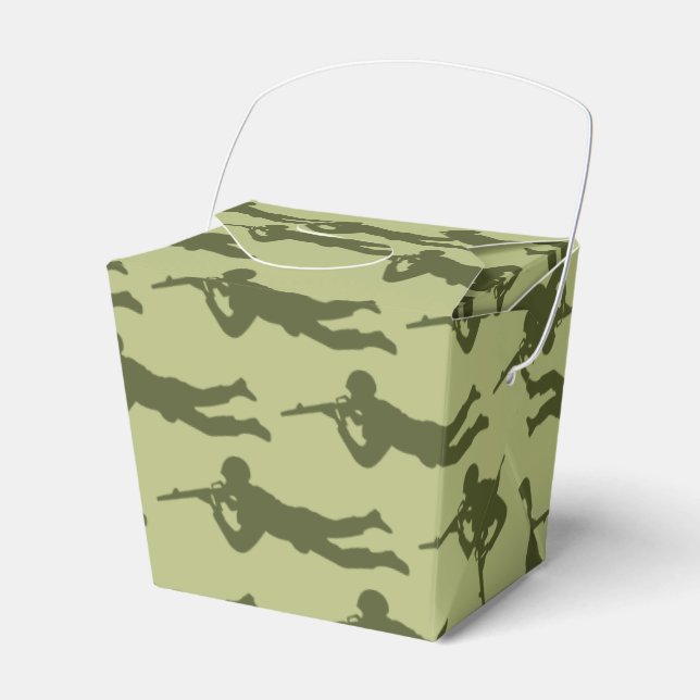 Green Army Men Sniper Pose   Favour Box (Front Side)