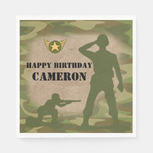 Green Army Men Toy Soldiers Napkin