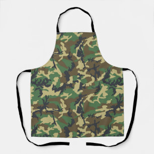 Green Army Navy Camouflage Pattern Camping Apron