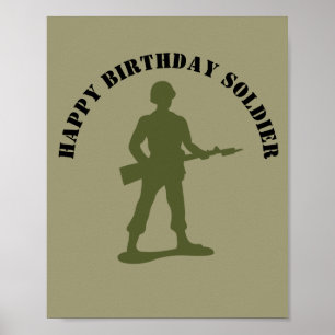 Green Army Soldiers Personalised Birthday Poster