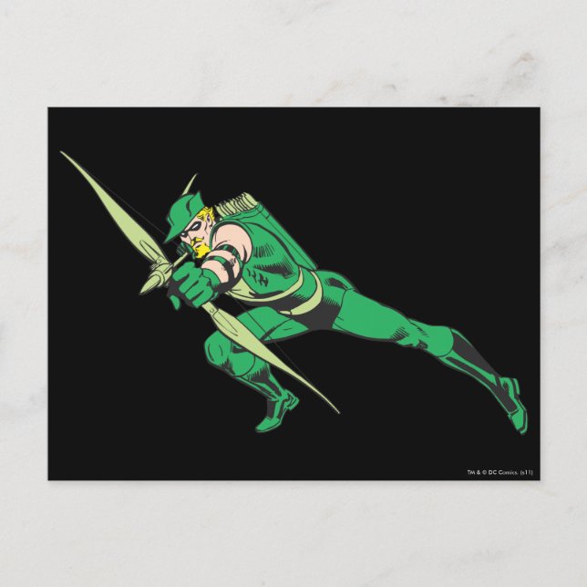 Green Arrow Crouches Postcard (Front)