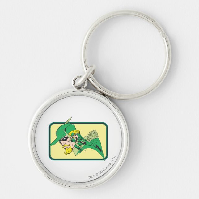 Green Arrow Head Shot Key Ring (Front)