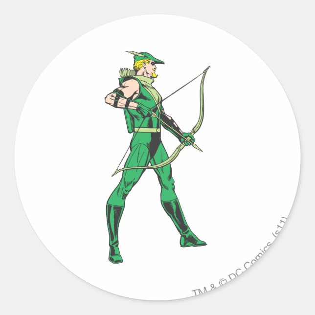 Green Arrow Profile Classic Round Sticker (Front)