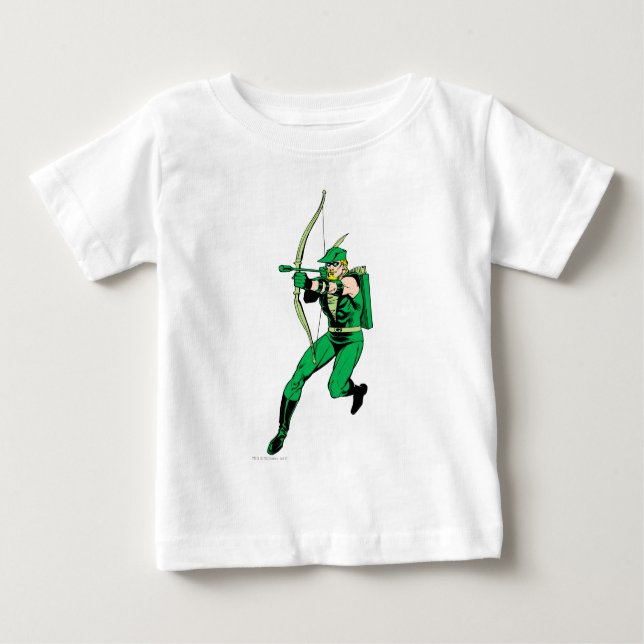 Green Arrow Shooting Arrow Baby T-Shirt (Front)