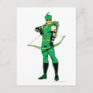 Green Arrow Standing with Bow Postcard