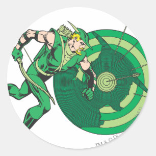 Green Arrow with Target 2 Classic Round Sticker