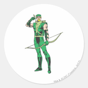 Green Arrow with Target Classic Round Sticker