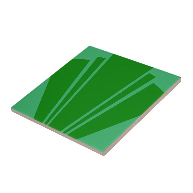 Green Art Deco Design Ceramic Tile (Side)