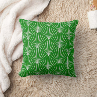 Green Art Deco Design Cushion