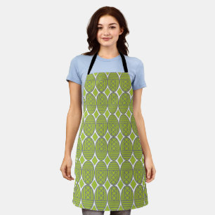 Green Art Deco Ovals Apron