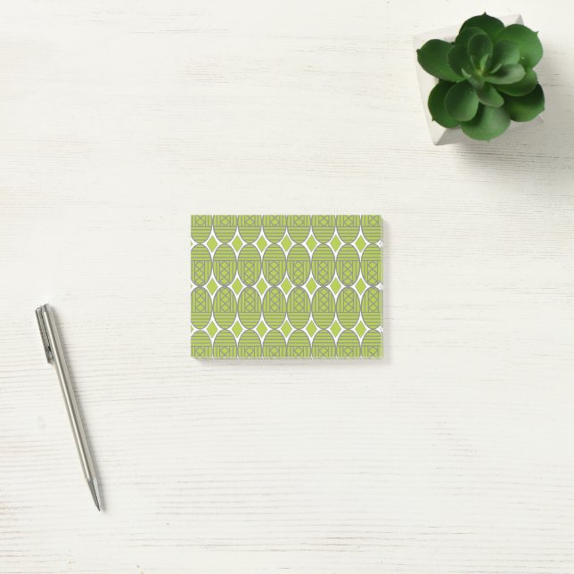 Green Art Deco Ovals  Post-it Notes (Office)