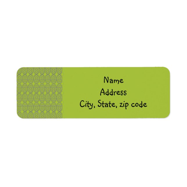 Green Art Deco Ovals Return Address Label (Front)