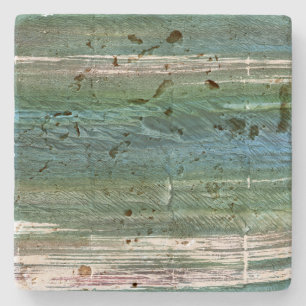 Green art stone coaster