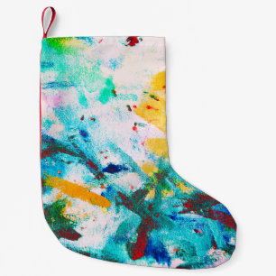 Green Artistic Canva. Purple Cool Illustration. Or Small Christmas Stocking