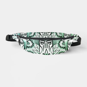 Green Artistic Tribal Design Bum Bags