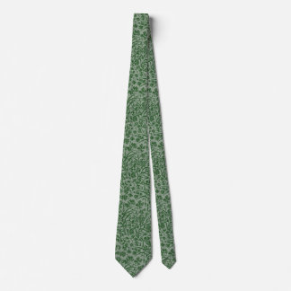 Green Arts & Crafts Style Botanical Tie