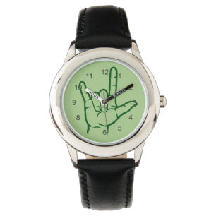 Green ASL I Love You Watch