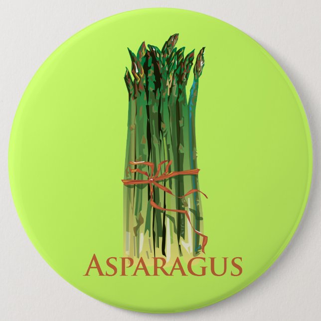 Green Asparagus 6 Cm Round Badge (Front)