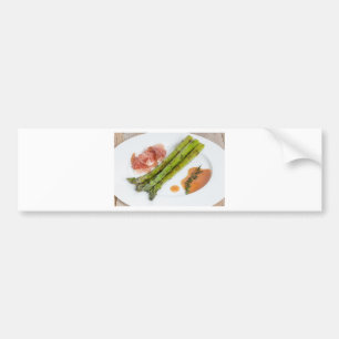 Green asparagus with ham and sauce bumper sticker