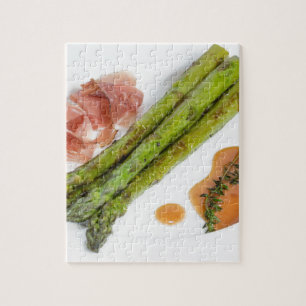 Green asparagus with ham and sauce jigsaw puzzle