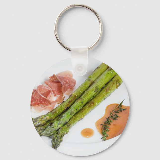 Green asparagus with ham and sauce key ring (Front)