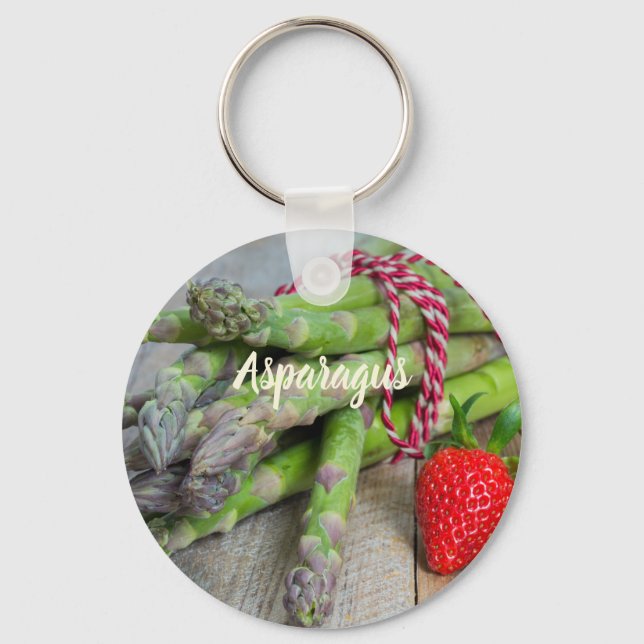 Green Asparagus with Strawberry Key Ring (Front)