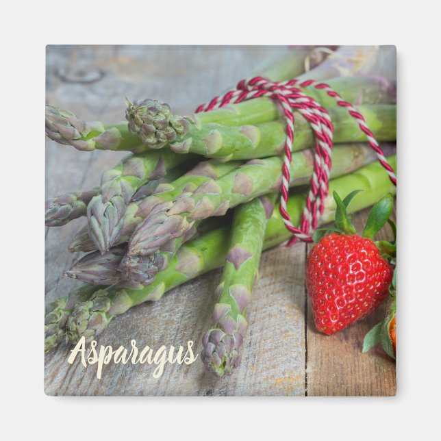 Green Asparagus with Strawberry Magnet (Front)