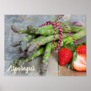 Green Asparagus with Strawberry Poster