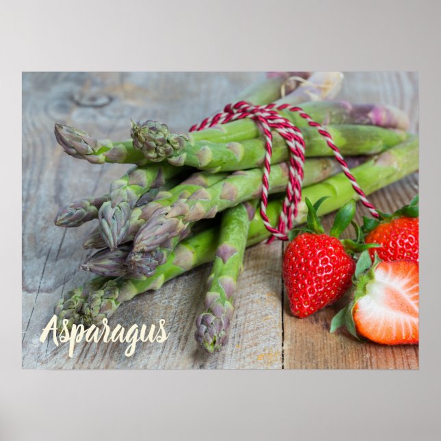 Green Asparagus with Strawberry Poster (Front)
