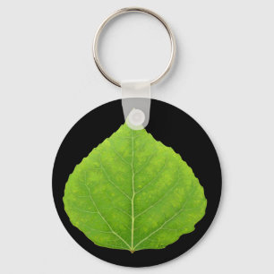 Green Aspen Leaf #11 Key Ring
