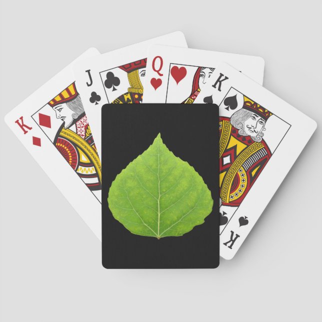Green Aspen Leaf #11 Playing Cards (Back)