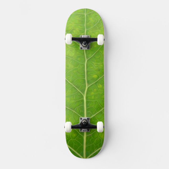 Green Aspen Leaf #11 Skateboard (Front)