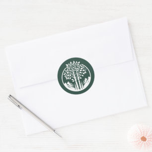 Green Aspen Tree Wedding Classic Round Sticker