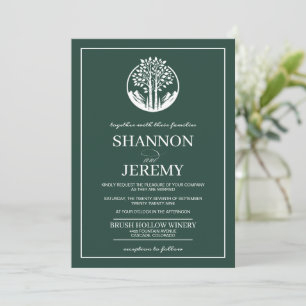 Green Aspen Tree Wedding Invitation