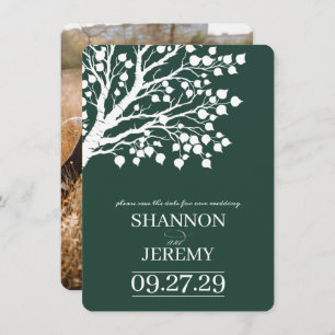 Green Aspen Tree Wedding Save The Date