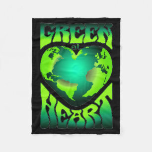 Green At Heart Eco Environmentally Friendly Retro Fleece Blanket