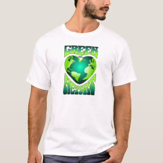 GREEN AT HEART Eco Environmentally Friendly Retro T-Shirt