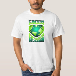 GREEN AT HEART Eco Environmentally Friendly Retro T-Shirt