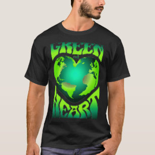 Green At Heart Eco Environmentally Friendly Retro T-Shirt
