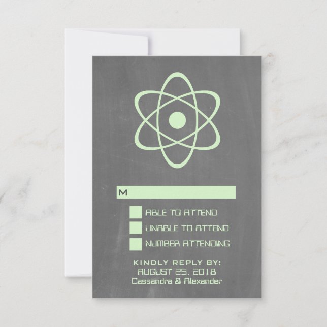 Green Atomic Chalkboard Response Card (Front)