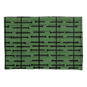 Green Atomic Lines Pillowcase
