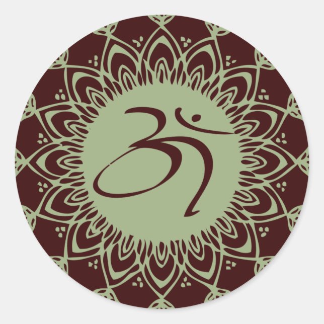 Green AUM Organic Planet Stickers (Front)