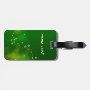 Green Aurora ,christmas greetings. Luggage Tag