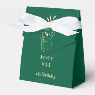 Green Australian Animals Twins 6th Birthday Favour Box