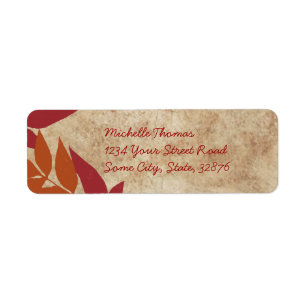 Green Autumn Leaves Vintage Return Address Label