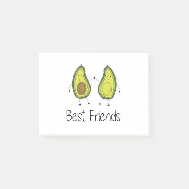 Green Avocado Cartoon Friendship Image Friend Art  Post-it Notes (Front)