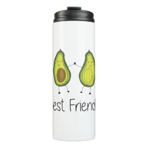 Green Avocado Cartoon Friendship Image Friend Art Thermal Tumbler